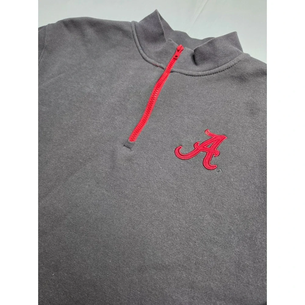 Colosseum Alabama Crimson Tide Sweatshirt Men's Large Charcoal Gray Quarter Zip